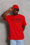 Unisex Oversize Printed Crew Neck T-Shirt - Red - 3
