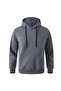 Men's Long Sleeve Hooded Basic Sweatshirt Hoodie - Smoked - 3