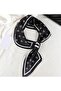 Letter D Polka Dotted Small Long Silk Satin Square Shawl Scarf 75X13