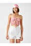 Crop Undershirt Front Tied Floral Patterned - 3