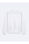 Plain Hooded Zipperless Regular Fit White Sweatshirt - 2