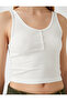 Ribbed Athlete Crop U Collar Buttoned Front Ribbed - 5