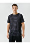 Sports T-Shirt with Abstract Print Detail Crew Neck - 3