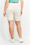 Women Solid Basic Shorts, Beige - 3