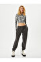 Crop Printed T-Shirt Long Sleeve Crew Neck Slim Fit Cotton - 2