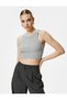Halter Neck Tank Crop Ribbed Sleeveless - 3