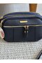 Dark Blue Women's Shoulder Bag with Multi-Pocket with Front Zipper - 3