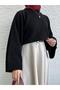 Women's Black Bat Sleeve Sweater - 4