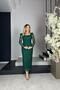 G0882 Square Collar Glitter Midi Length Evening Dress Emerald - 2