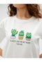 Printed T-Shirt Crew Neck Short Sleeve Cotton - 5