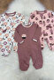 100% Cotton Animal - Fruit - Sea Patterned 3-Piece Booties Jumpsuit (Girl - Boy - Newborn)