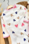 100% Cotton Colorful Heart Patterned 3-Piece Jumpsuit with Booties (Girl - Boy - Newborn) - 6