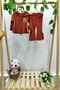 Motif Pattern Pocketed Hooded Woven Cardigan and Spanish Leg Set - 4