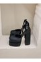 24Y2435 Closed Toe Blunt Toe 16cm Platform Heel Shoes Women - 2