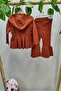 Motif Pattern Pocketed Hooded Woven Cardigan and Spanish Leg Set - 5
