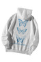 Women's Men's White Manifest 777 Luck Printed Oversize Hoodie with Kangaroo Pocket - 3