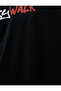 Sports Oversize T-Shirt Slogan Printed Crew Neck Raglan Sleeve - 6