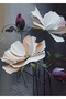 Hari̇kabi̇rev | Soft Blue-Purple Flower Combination | Tempered Frame Glass Table 2 Pieces Vertical - 2