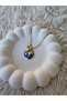 Women's Steel Necklace with Enameled World and Plate Letter with Thin Elegant Steel Chain 45+5cm