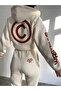Women's Sleeve Text Detailed Tracksuit Set