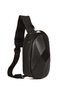 Black Biker Cross Shoulder and Waist Bag Hard Shell Design with Double Direction Strap - 6