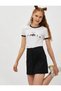 Short Sleeve T-Shirt Crew Neck Printed Cotton Stripe Detailed
