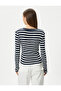 Long Sleeve T-Shirt Round Neck Ribbed Slim Fit - 4