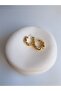 Gold Color Twist Hoop Earrings