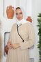 Women's Seasonal Two-Piece Anti-Sweat Flowy Side-Tie Ferace Prayer Dress Beige - 3