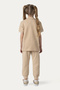 Unisex Kids Short Sleeve Beige Polo Neck T-Shirt - 8