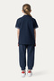 Unisex Children's Short Sleeve Navy Blue Polo Neck T-Shirt - 4