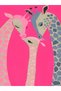 Sun Collection Pink Mother Father and Baby Giraffe Patterned Woven Base Modern Decorative Carpet Sun17 - 5