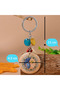 Ethnic Authentic Moon Sun Pattern Natural Coco Nut Keychain Made of Coconut Shell - 2