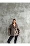 Shiny Buttoned Plush Laminated Leather Coat - 3