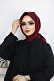 Women's Hijab Practical Bamboo Cashmere Scarf Burgundy - 3