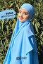 Asil Ferace Sufle Veil Set Baby Blue - 4