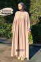 طقم حجاب سوفليه نبيل باللون البيج - 6