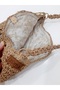 Hand Knitted Oval Paper String Women's Shoulder Bag (Color Straw) - 4