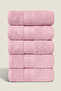 5 Towel Set 100% Cotton Certified, Hand Face Kitchen Towel Set Diamond Border Pink 50X80Cm - 5
