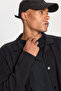 Men's Black 100% Cotton Warm Standard Fit Regular Fit Shirt Collar Pocket Knitwear Jacket - 5
