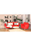 Red PU Leatherette Single Seater Sofa, Comfortable Living Room Furniture - 4