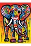 Sun Collection Multicolored Graffiti Look Elephant Detailed Woven Base Decorative Carpet Sun21 - 5