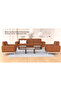 Brown PU Leatherette Single Seater Sofa, Comfortable Living Room Furniture - 2