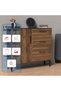 Wooden Chest Drawer with 3 Drawers and 1 Door Shelf Cabinet-Dark Hunton Oak and Black - 3