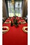 Pearl Velvet Textured Red Tablecloth (Napkins Not Included) - 6