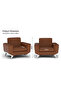 Brown PU Leatherette Single Seater Sofa, Comfortable Living Room Furniture - 3