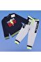 Boy's Long Sleeve Thick Sweatshirt - Pants Bottom - Top Set - 11454 - Navy Blue Melange - 5