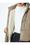 Hooded Faux Fur Lined Puffer Jacket with Zipper - 5