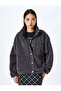 Zippered Stand Collar Oversize Plush Sweatshirt with Pocket Detail - 3