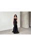 Black Sequin Sequin Embroidered Strapless Evening Dress - 2
